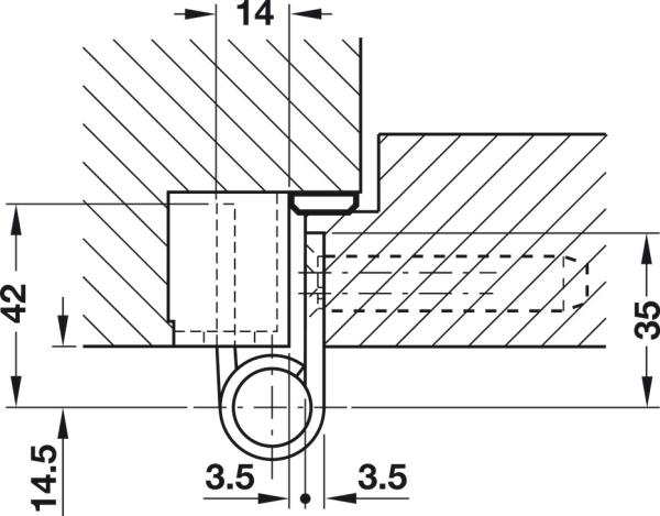 Objekttürband Edelstahl matt VX 7728/160 für gefälzt-flächenbündige Objekttüren bis 120 kg Simonswerk